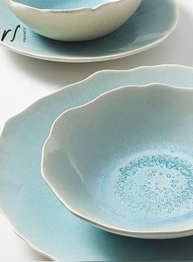 法国Jars PLUME渐变不规则艺术陶瓷餐具小众设计餐盘深盘碗咖啡杯