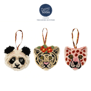 荷兰Doing Goods手工羊毛挂毯小熊猫悬挂装饰豹子熊猫墙壁挂件