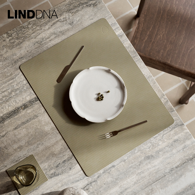 条纹餐垫长方形皮革西餐垫