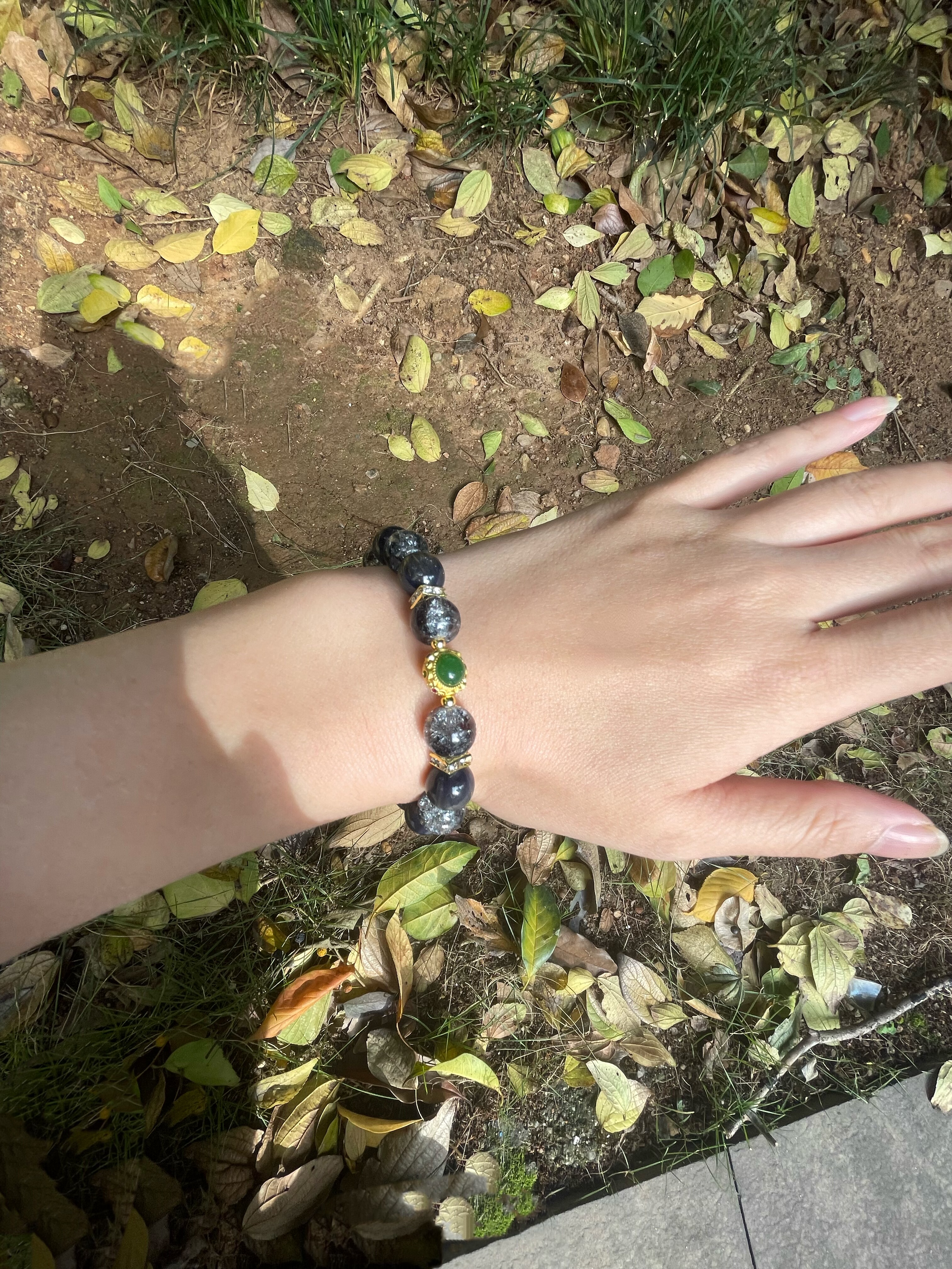 绿野仙踪 冰裂感猫眼手串时尚个性气质小众原创姐妹闺蜜女10mm珠