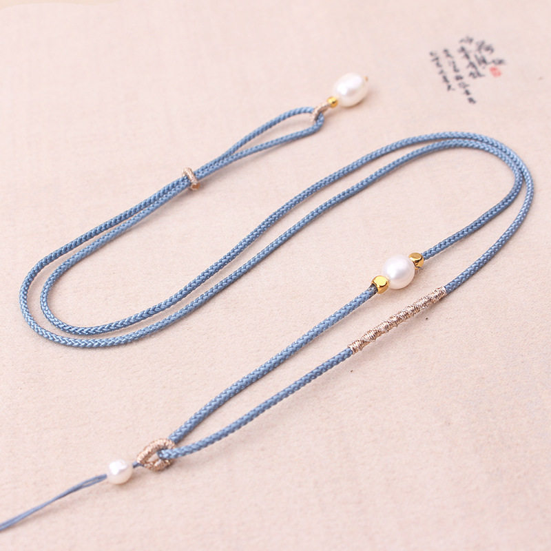 a181原创曼波绳珍珠项链绳吊坠挂件绳子挂脖男女红黑材料diy饰品