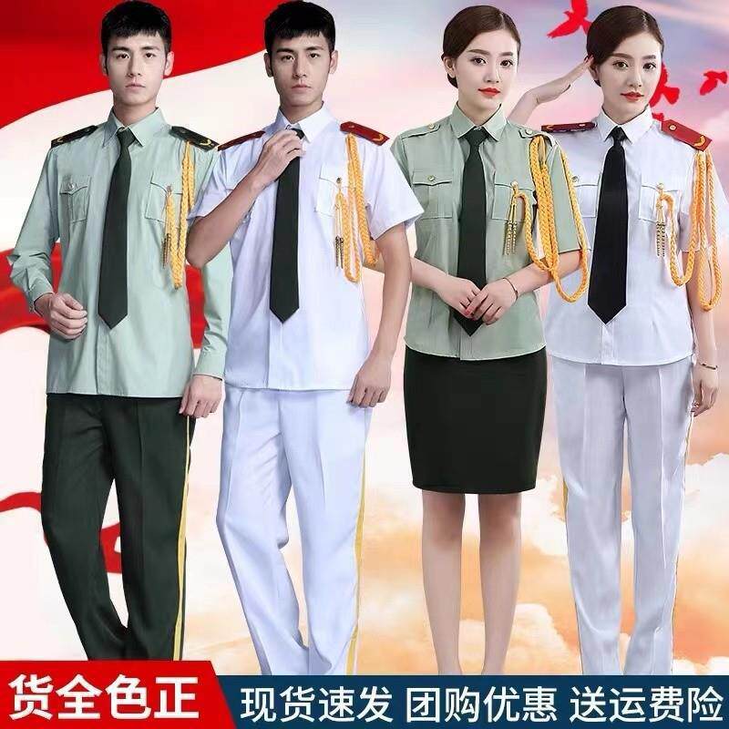乐队礼服军鼓服装升旗手服装夏长短袖军乐队合唱团演出服男女成人