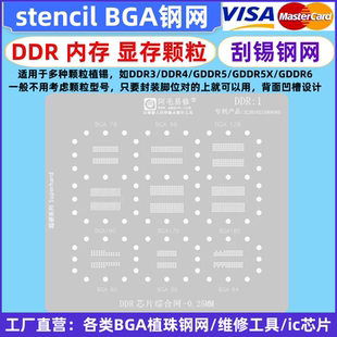 显卡显存GDDR5/GDDR6X植锡网BGA170/190/180/78/96内存DDR3/4钢网