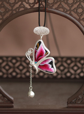 民族风刺绣项链毛衣链长款