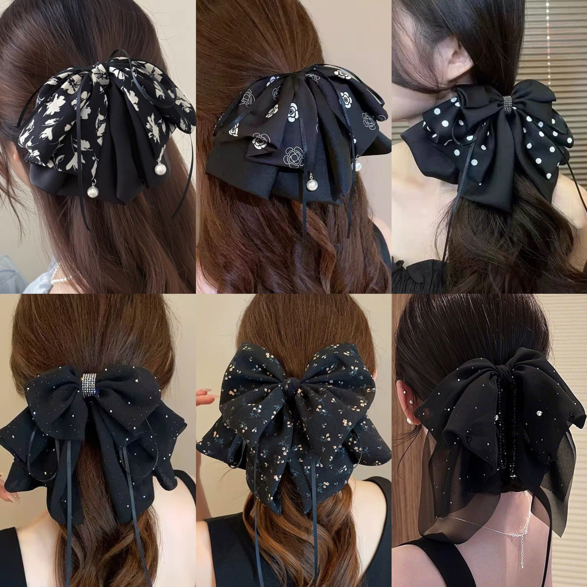 雪纺碎花气质百搭蝴蝶结马尾夹甜美公主头抓夹半扎发夹显发量发卡,饰品/流行首饰/时尚饰品新,民族风发饰,淘宝优惠券,粉丝福利购,淘宝优惠卷