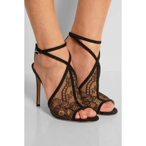 跨境货源欧美时装凉鞋 蕾丝绑带细跟女鞋shoes women sandals增高