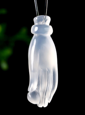 冰透镶嵌佛手冰透玛瑙玉石吊坠