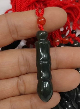 新疆和田玉吊坠青玉挂件毛笔项链