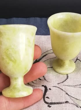 天然玉石蓝田玉汉白玉小腿酒杯