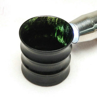 天然西藏药王石活性磁石夜光茶杯玉酒杯墨绿玉蛇纹石玉烈酒竹节杯