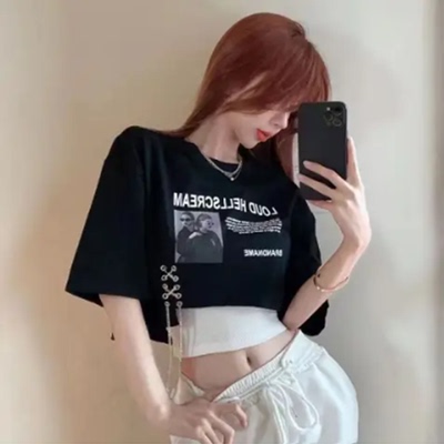 短款背心罩衫叠穿两件套