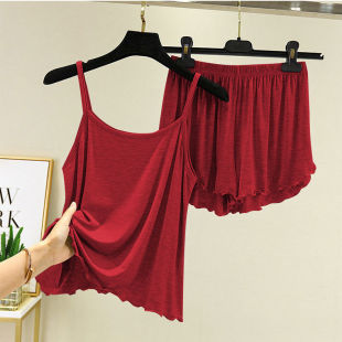 薄款 ins风春秋莫代尔家居服套装 两件套 吊带睡衣女夏季 2026年新款