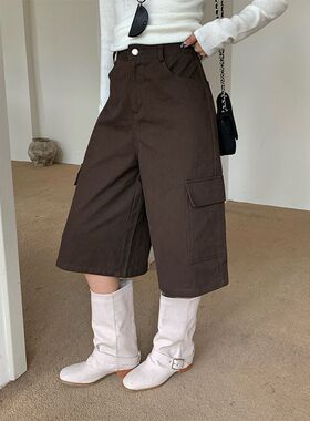 巨好看百搭法式气质高级感休闲宽松低腰七分裤女530957 强明女装