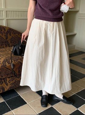 早春新款 韩系设计感高腰显瘦A字半身裙ZY3844强明女装