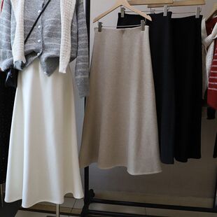 高腰显瘦气质简约百搭加绒半身长裙5531强明女装 2025秋冬新款 韩版