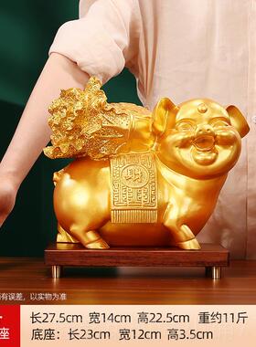 正品店黄铜摆件白菜猪家居客生厅玄关办猪公室摆设肖猪铺乔迁开业