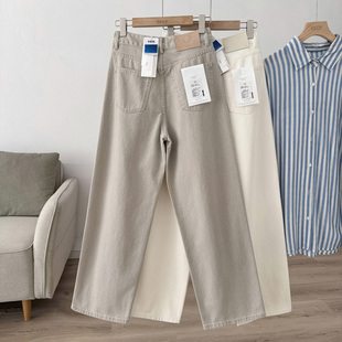 春纯棉直筒牛仔裤 识货来 平替bi入 定染浅沙卡 女 DA牌质感