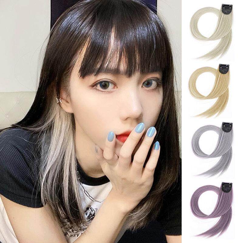 假发挂耳染假发片女长发一卡式自然隐形挑染彩色真发烫发片