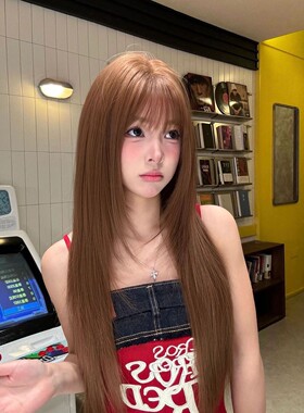 【美式甜豆】焦糖暖棕女长发修饰减龄气质Lolita女团风氛