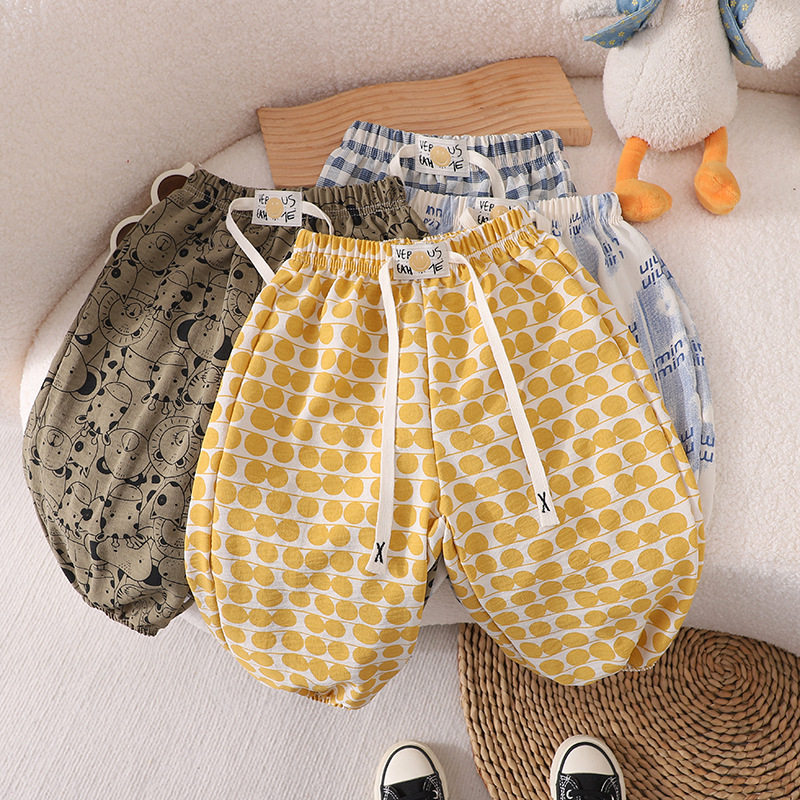 儿童防蚊裤夏季男童薄款休闲灯笼裤女宝宝透气九分洋气运动裤童裤