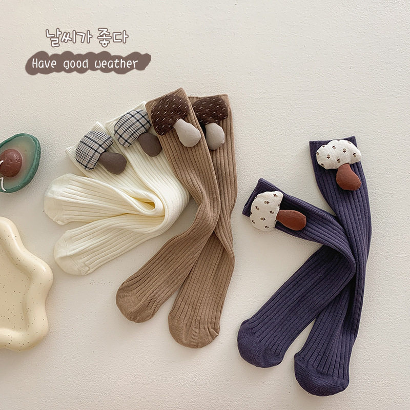 儿童袜子春夏季a类薄款女童小腿袜无骨堆堆中筒袜精梳棉韩系针织