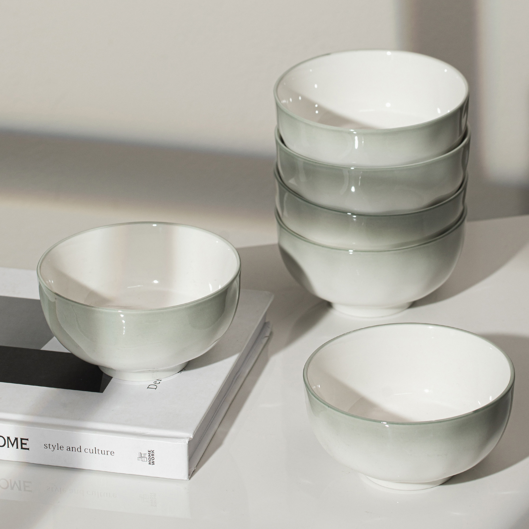 新疆包邮烟雨遥陶瓷碗家用2025新款高颜值高级感小众乔迁大碗汤碗