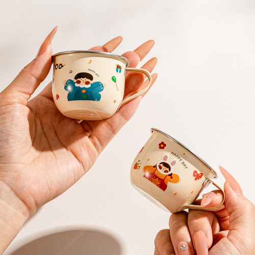 316不锈钢儿童水敞口杯子家用宝宝喝水迷你杯子婴童学饮杯牛奶杯