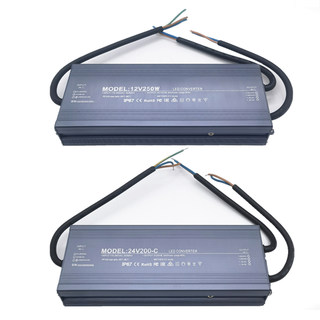 直销220V转12V24伏户外防雨水开关电源100W200W300W400W彩灯带变