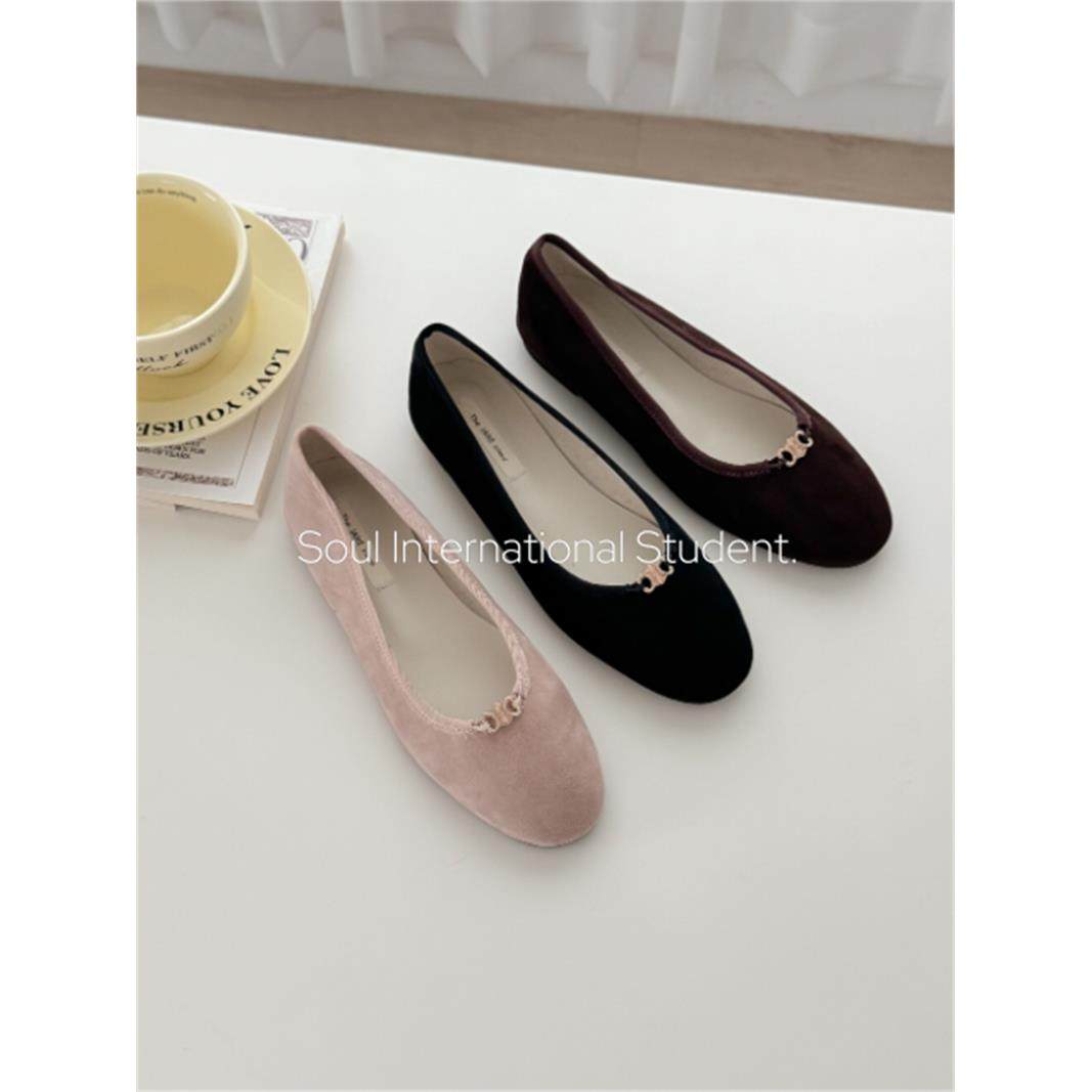 芭蕾风圆头浅口单鞋女灰姑娘平底一脚蹬绒面玛丽珍奶奶鞋舒适,女鞋,时尚芭蕾鞋,淘宝优惠券,粉丝福利购,淘宝优惠卷