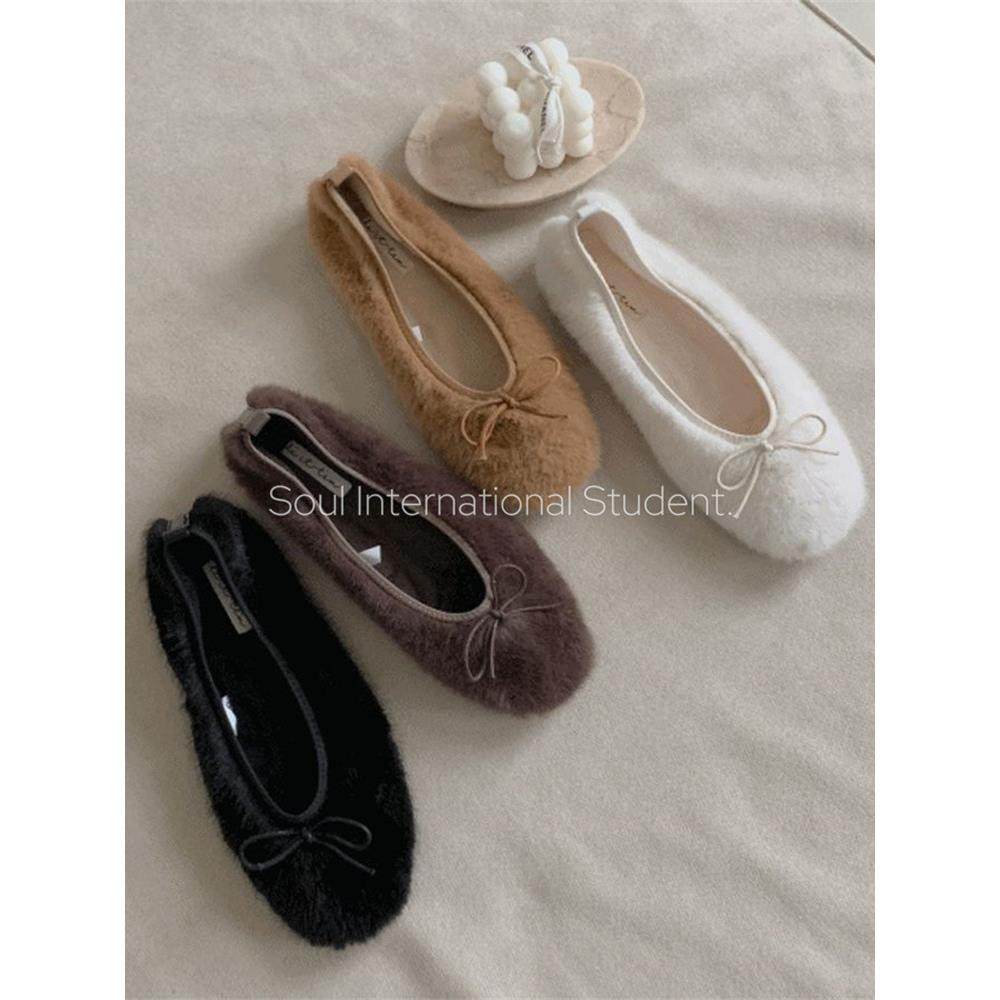 仙女风玛丽珍毛毛鞋女灰姑娘秋冬加绒保暖百搭浅口平底鞋,女鞋,玛丽珍鞋,淘宝优惠券,粉丝福利购,淘宝优惠卷