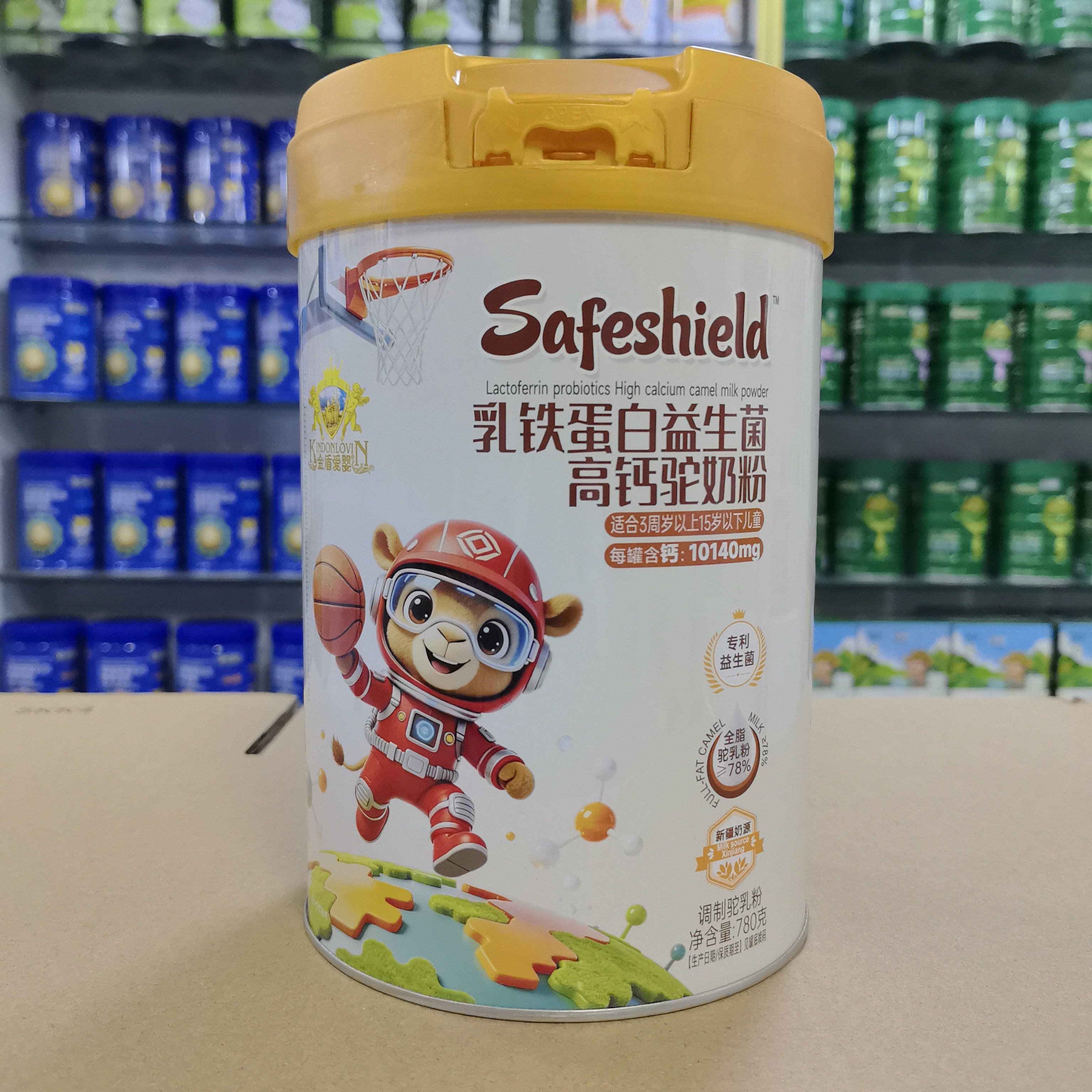 进店咨询 金盾爱婴驼乳乳铁蛋白益生菌高钙儿童驼奶粉780克罐装