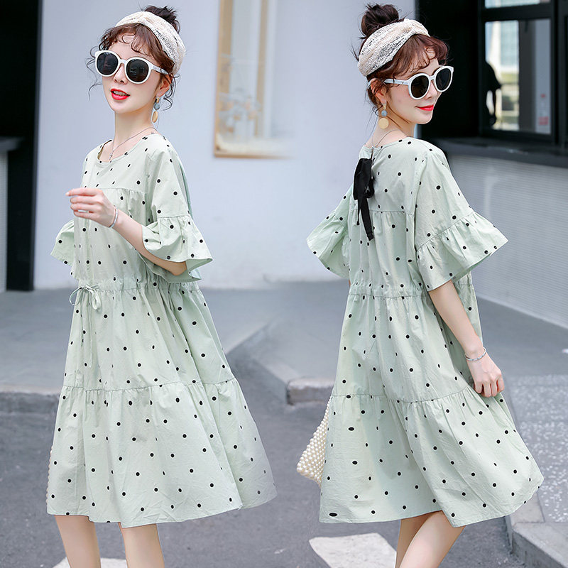 孕妇连衣裙2020夏装新款夏天时尚宽松大码纯棉上衣怀孕裙子潮妈