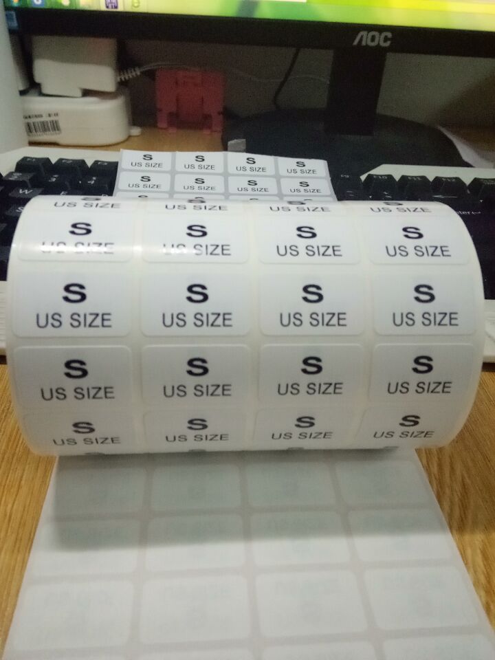 ´ú´òÓ¡²»¸É½º·þ×°µê³ßÂëºÅ±êÇ©ÖÆ×÷XS S M L XL XXLÔ²ÐαêÇ©ÌùÖ½