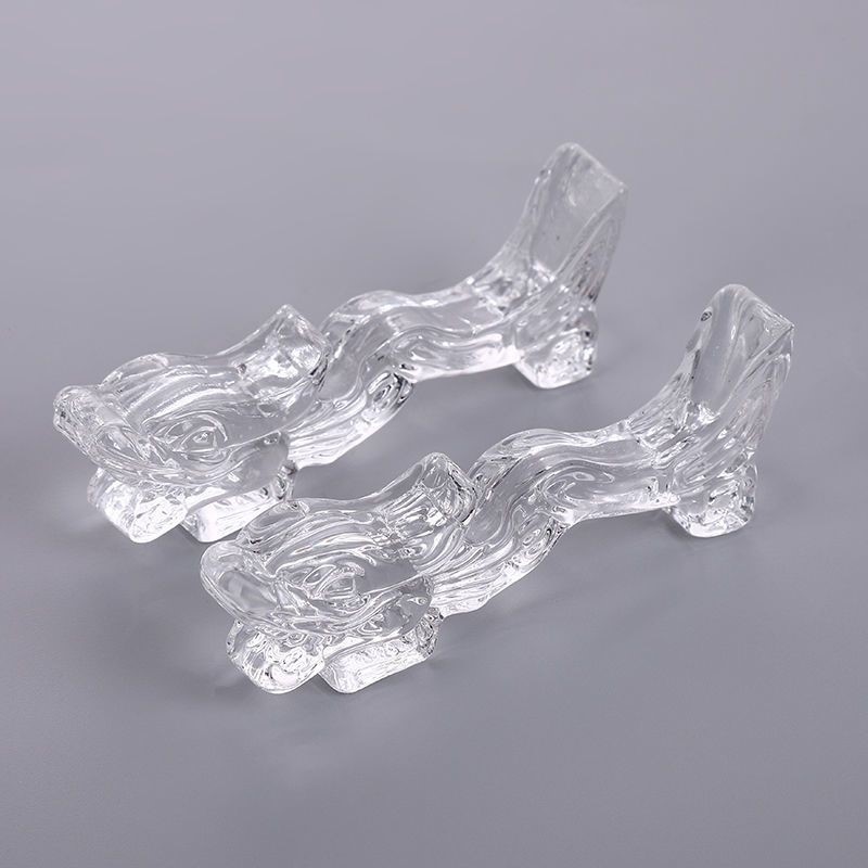 龙形水晶筷子架搁置酒店餐具纯色钢毛笔托更架玻璃筷子托多用