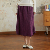 复古文艺风纯色百搭A字中长款 依伽依佳2022冬季 新款 半裙女EEDQ002