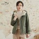 依伽依佳2024秋冬新款 文艺简约纯色连帽休闲棉衣外套女ENDM020