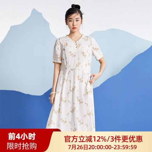 夏季连衣裙时尚文艺收腰显瘦长裙