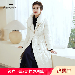 连帽气质中长款 复古时尚 羽绒服女EEDY044 新款 依伽依佳2022冬季