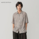半片花瓣「青石」复古斑驳感条纹满印衬衫 原创印花轻薄休闲短袖
