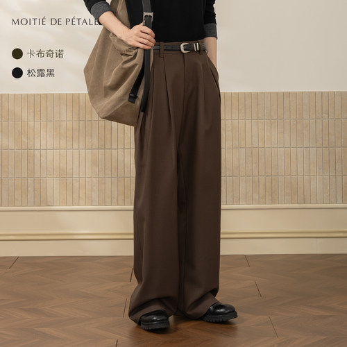 半片花瓣意大利进口羊毛宾霸西裤