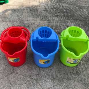 塑料洗地清洁拖布拧水擦地水桶  加厚带轮拖把桶