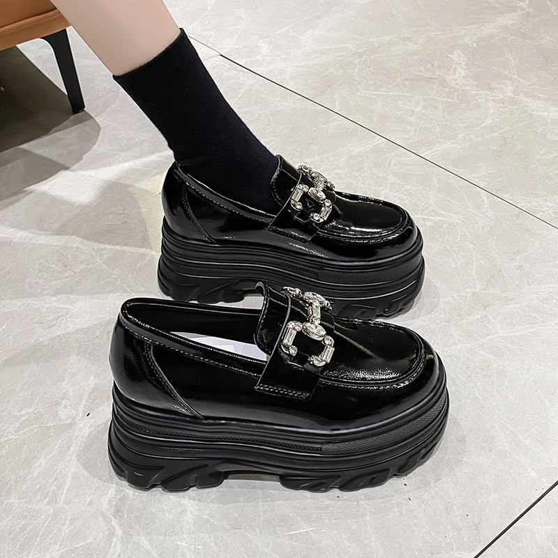 小个子增高厚底乐福鞋女鞋子女春秋季一脚蹬英伦风小皮鞋高跟单鞋,女鞋,乐福鞋（豆豆鞋）,淘宝优惠券,粉丝福利购,淘宝优惠卷