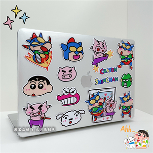 卡通蜡笔小新适用macbookair保护壳2020款防摔m1苹果笔记本macbookpro13寸水晶透明外壳macbookpro14寸保护套
