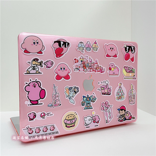 卡通星之卡比适用macbookair保护壳2020款防摔m1苹果笔记本macbookpro13寸水晶粉色外壳macbookpro14寸保护套