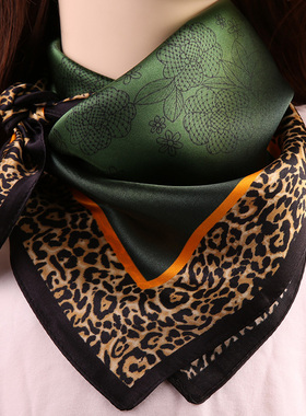 真丝方巾65cm高端100%桑蚕丝新款洋气时尚百搭春秋款中方巾丝巾女