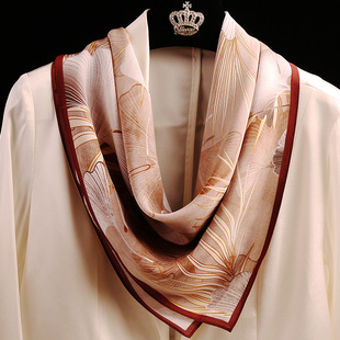 杭州丝绸100%桑蚕丝重磅双绉气质款真丝围巾女70cm方巾小丝巾披肩