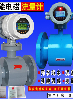 防腐智能电磁流量计污水酸碱液体管道分体式泥浆流量计量表DN50