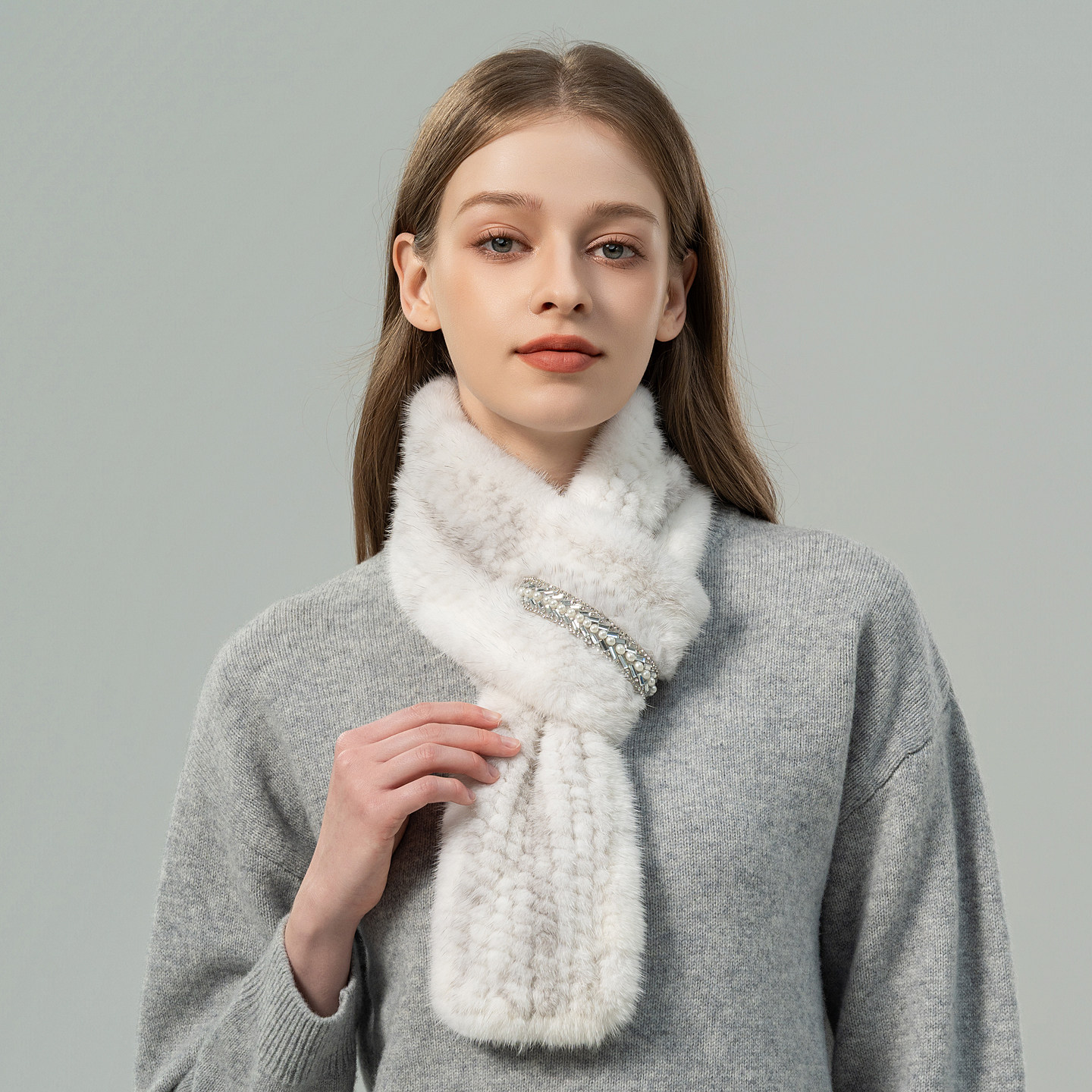 秋冬保暖水貂毛围巾女双面编织水钻韩版百搭貂皮皮草围脖女士气质,服饰配件/皮带/帽子/围巾,围巾/丝巾/披肩,淘宝优惠券,粉丝福利购,淘宝优惠卷