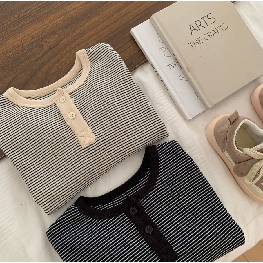 儿童T恤2025秋季新品男女童韩版条纹长袖T宝宝简约上衣,童装/婴儿装/亲子装,T恤,淘宝优惠券,粉丝福利购,淘宝优惠卷