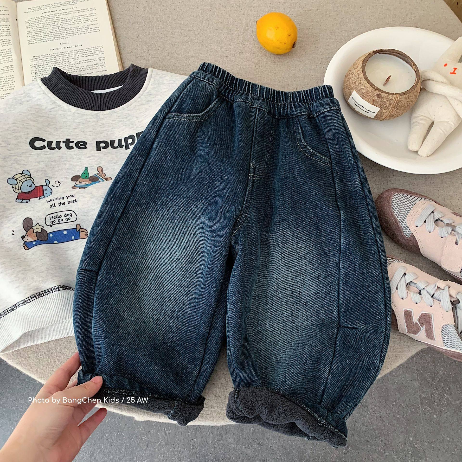 儿童加绒牛仔裤2025冬季新款潮男女童加厚休闲裤男孩宽松长裤,女装/女士精品,休闲裤,淘宝优惠券,粉丝福利购,淘宝优惠卷